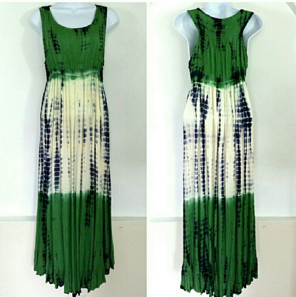 Beach by Exist Dresses & Skirts - Green Ombre Tie-Dye Spring Summer Sleeveless Dress
